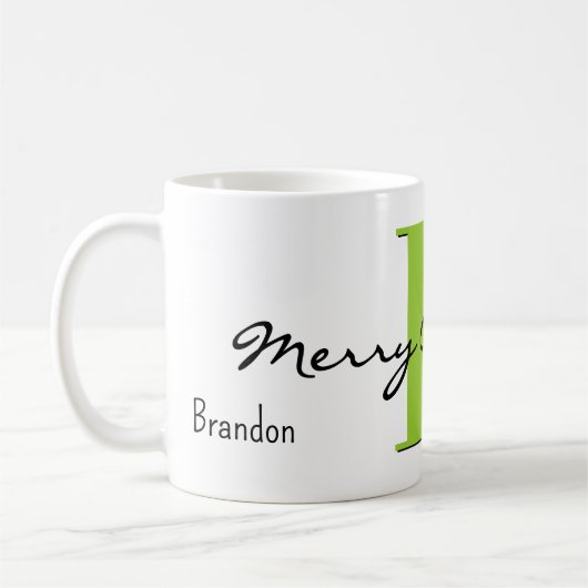Name, August Peridot Birthstone | Frohe Weihnachte Kaffeetasse (Links)
