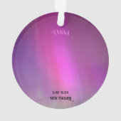 Name Aurora Borealis Datum Akryler Ornament (Rückseite)