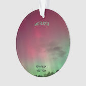 Name Aurora Borealis Datum Akryler Ornament (Vorderseite)