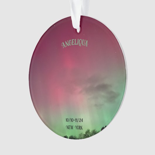 Name Aurora Borealis Datum Akryler Ornament (Vorderseite)