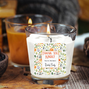 Name, Autumn Pumpkin Danke, dass Sie ein Geschenk Quadratischer Aufkleber