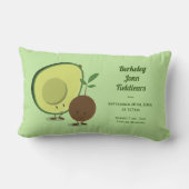 Name Avocado und Pit Cartoon Geburtsinformation Lendenkissen (Rückseite)