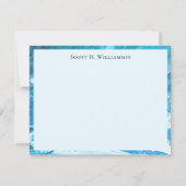 Name || Azure Blue Abstract Painting Frame Mitteilungskarte (Vorderseite)
