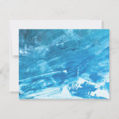 Name || Azure Blue Abstract Painting Frame Mitteilungskarte (Rückseite)