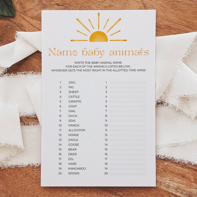 Name Baby Animals Baby Showspiel (Von Creator hochgeladen)