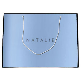Name Baby Blue Pearly Minimal Geschenk Große Geschenktüte