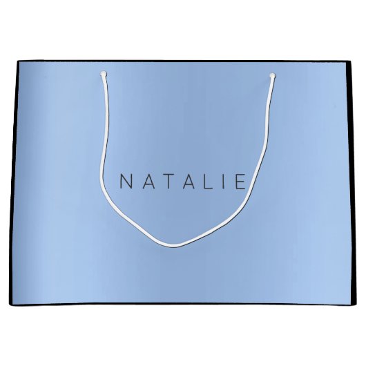 Name Baby Blue Pearly Minimal Geschenk Große Geschenktüte (Vorderseite)