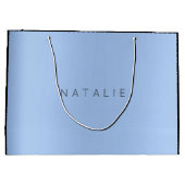 Name Baby Blue Pearly Minimal Geschenk Große Geschenktüte (Rückseite)