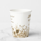 Name, Babydusche, Extra-Text, Blumenstrauß 8oz Pappbecher (Rechts)