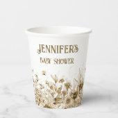 Name, Babydusche, Extra-Text, Blumenstrauß 8oz Pappbecher (Vorderseite)