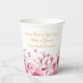 Name, Babydusche, Extra-Text, Blumenstrauß 8oz Pappbecher (Rückseite)