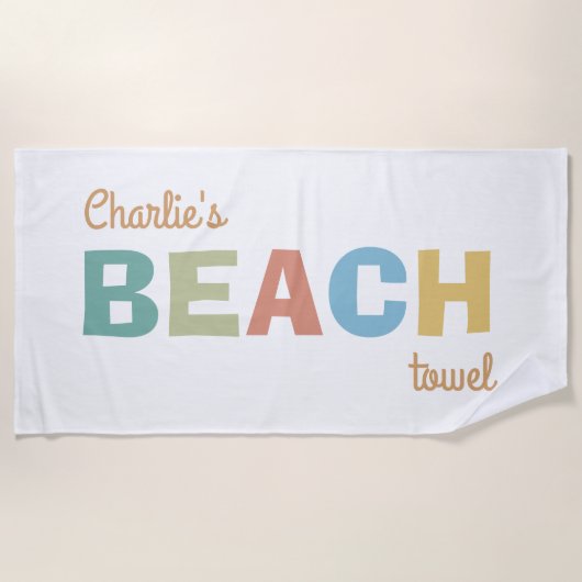 Name-Badetuch Strandtuch (Vorderseite)