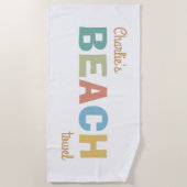 Name-Badetuch Strandtuch (Vorderseite)