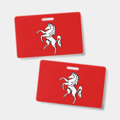 Name Badge with flag of Kent county, England Ausweis (Front & Back)