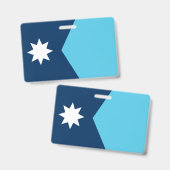 Name Badge with flag of Minnesota, USA Ausweis (Front & Back)