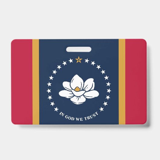 Name Badge with flag of Mississippi, USA Ausweis (Front)