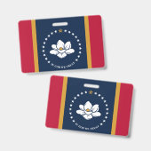 Name Badge with flag of Mississippi, USA Ausweis (Front & Back)