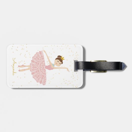 Name Ballerina Gepäckmarke Gepäckanhänger (Rückseite horizontal)