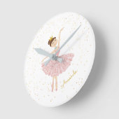 name ballerina personalize round clock runde wanduhr (Winkel)