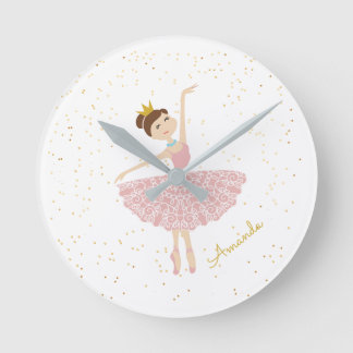 name ballerina personalize round clock runde wanduhr