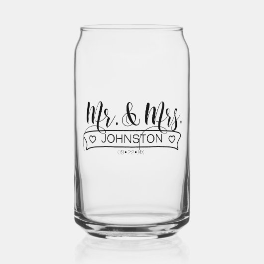 Name Banner Mr & Mrs ID668 Dosenglas (Vorderseite)