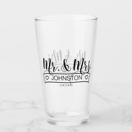 Name Banner Mr & Mrs ID668 Glas (Vorderseite)