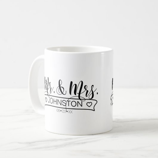 Name Banner Mr & Mrs ID668 Kaffeetasse (Vorderseite Links)