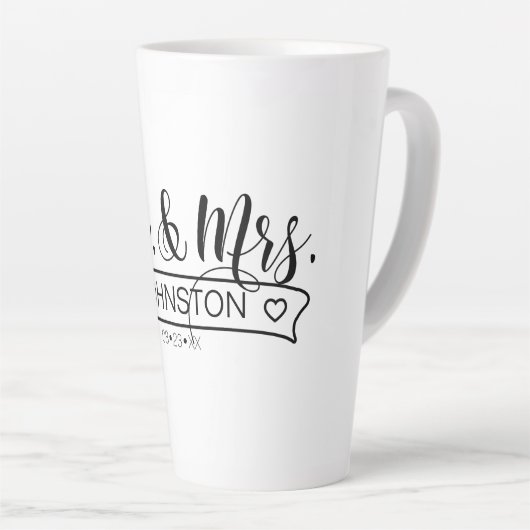 Name Banner Mr & Mrs ID668 Milchtasse (Rechte Ecke)