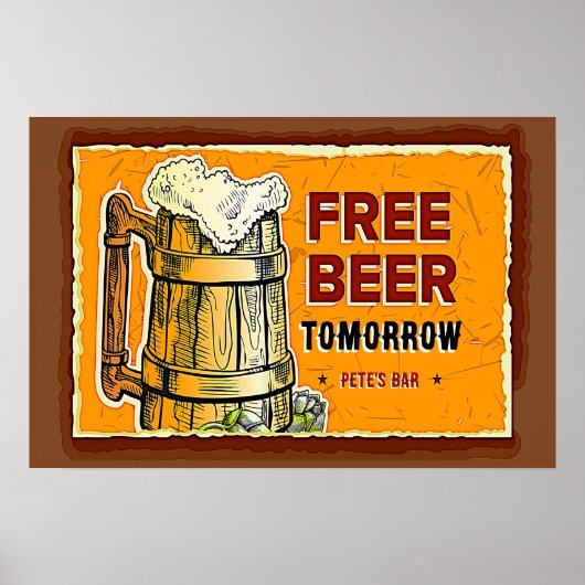 Name Bar, Gratisbier Tomorrow, Poster (Vorne)