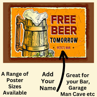 Name Bar, Gratisbier Tomorrow, Poster