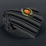 Name-Basketball-Marine-gestreifte Krawatte<br><div class="desc">Eine Namebasketball-Krawatte mit Marinestreifen.</div>