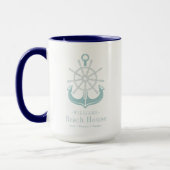 Name Beach House Nautical Anchor Tasse (Links)