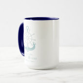 Name Beach House Nautical Anchor Tasse (Vorderseite Links)