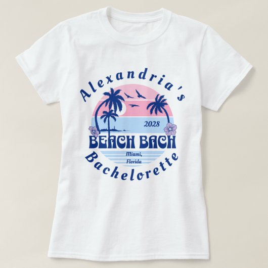 Name Beach Junggeselinnen-Abschied von Bride T-Shirt (Design vorne)