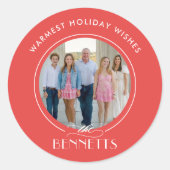 Name bearbeitbare Farbaufkleber für Feiertagen Sie Runder Aufkleber (Vorderseite)