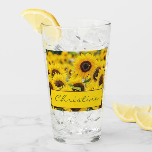 Name: Beautiful Sunflowers Pint Glas (Vorderseite Ice)