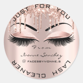 Name Beauty Lshes Tropfens Pink Brows Lashes Socia Runder Aufkleber