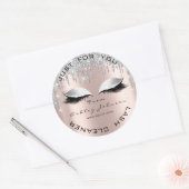 Name Beauty Lshes Tropfens Rose Gray Lashes Cleane Runder Aufkleber (Umschlag)