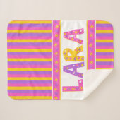 Name bedeutet Lara pink lila Blume Stern Sherpadecke (Vorderseite (Horizontal))