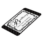 Name bedeutet Magnet, Brittany Black Polka Dots Magnet (Linke Seite)
