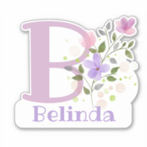 Name Belinda plus Initial mit Blumendesign