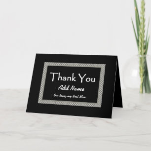 NAME Best Man Checkerboard Wedding THANK YOU 3 Dankeskarte