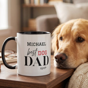 Name Bester Hund Papa Aller Zeiten Einfache Typogr Tasse