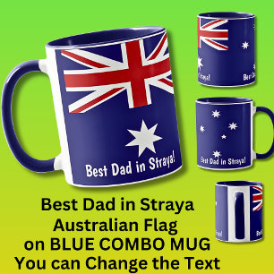 Name Bester Vater australische Flagge auf blauem C Tasse