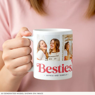 Name Besties Collage Foto Tasse