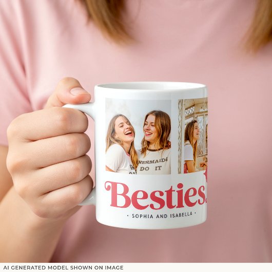 Name Besties Collage Foto Tasse