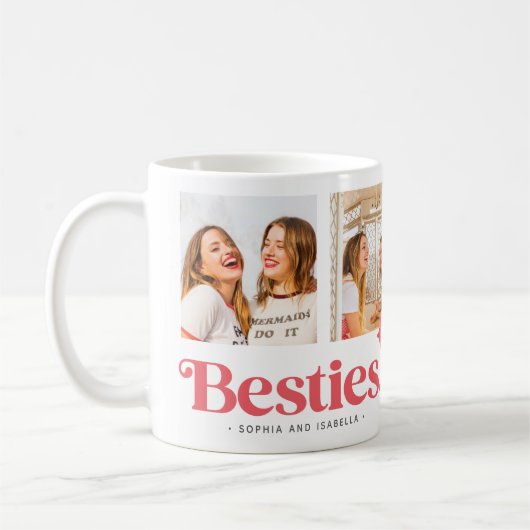 Name Besties Collage Foto Tasse (Links)