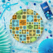 Name & Beziehung Geburtsdatum Orange & Grün hinzuf Pappteller (Party)