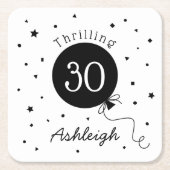 Name Birthday Birthday Rechteckiger Pappuntersetzer (Vorderseite)