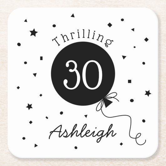 Name Birthday Birthday Rechteckiger Pappuntersetzer (Vorderseite)